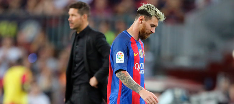 Barcelona y Atlético empatan, Messi se lesiona