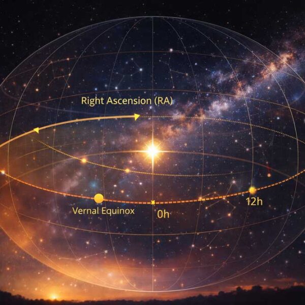 Qué es la ascensión recta (explicación simple con ejemplos)